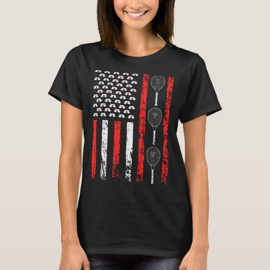American Racket Sports Flag National Nurses Day Te Tシャツ (正面)