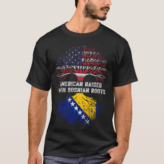 American Raised with Bosnian Roots Bosnia Tシャツ (正面)