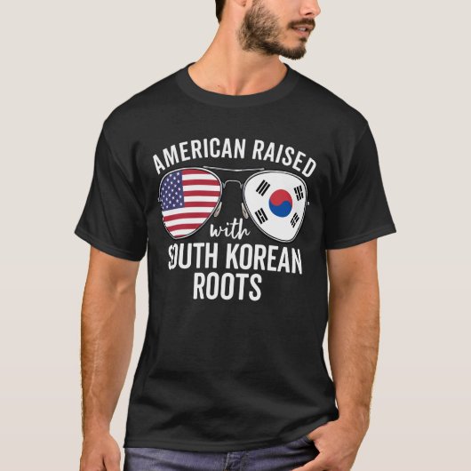 American Raised With Korean Roots South Korea Flag Tシャツ (正面)