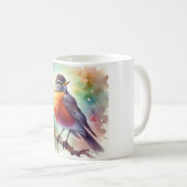 American Robin 010924AREF111 - Watercolor コーヒーマグカップ (正面右)