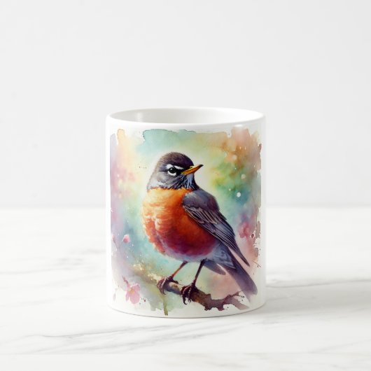 American Robin 010924AREF111 - Watercolor コーヒーマグカップ (中央)