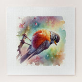 American Robin 010924AREF111 - Watercolor ジグソーパズル (横)