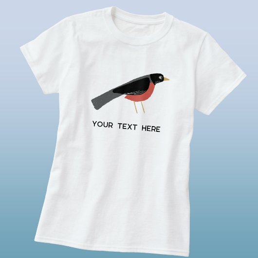 American Robin Art Custom Text Tシャツ