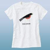 American Robin Art Wisconsin Custom Text Tシャツ