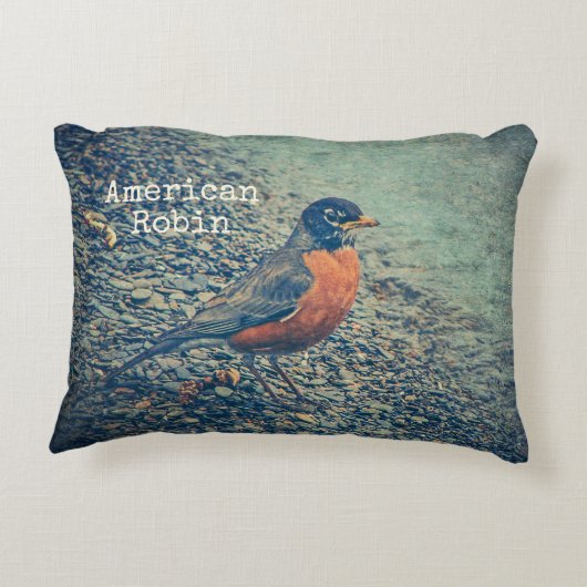 American Robin Bird アクセントクッション (裏面)