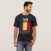 American Romanian Patriot Flag Fathers Day Romania Tシャツ (正面フル)