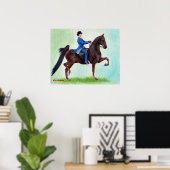 American Saddlebred Exhuberation Horse Portrait ポスター (ホームオフィス)