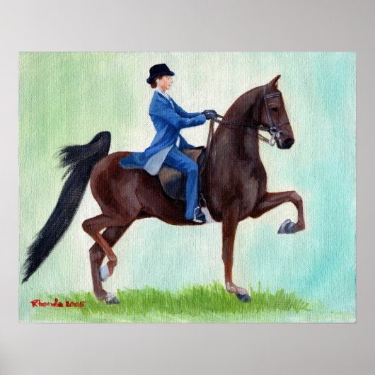American Saddlebred Exhuberation Horse Portrait ポスター (正面)
