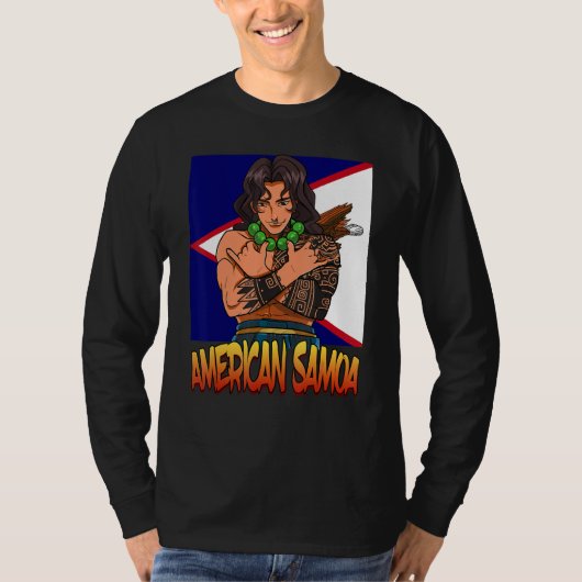 American Samoa Flag Polynesian Shaka Samoan Family Tシャツ (正面)