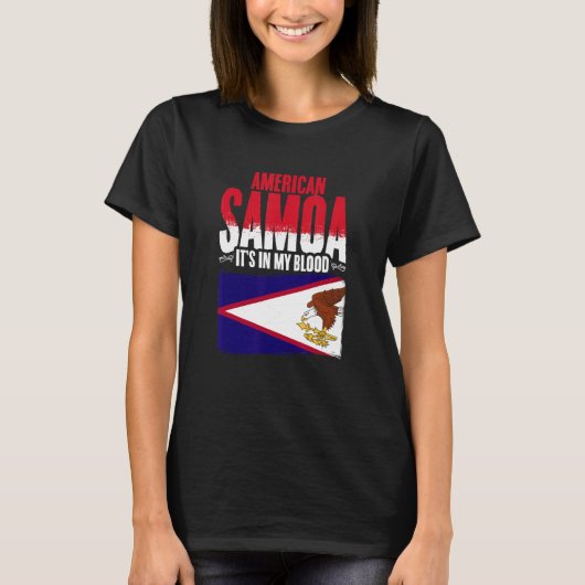 American Samoa In My Blood Samoaプライドルーツアメリ Tシャツ (正面)