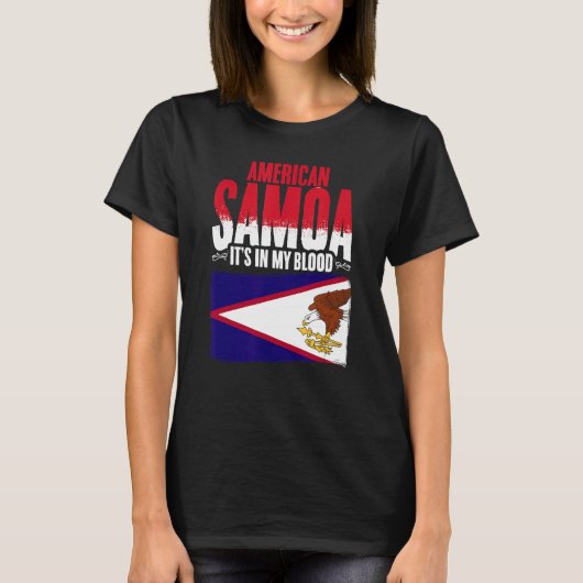 American Samoa In My Blood Samoaプライドルーツアメリ Tシャツ (正面)