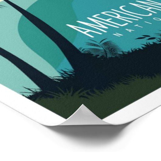 American Samoa National Park Travel Illustration ポスター (角)