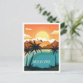 American Samoa National Park Travel Illustration ポストカード (スタンド正面)
