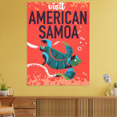 American Samoa Vintage Travelポスター キャンバスプリント (インサイチュ (リビング))