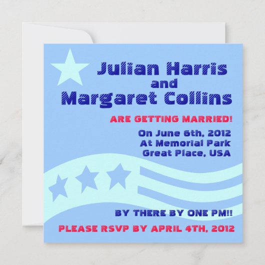 American Save The Date結婚の発表 招待状 (裏面)