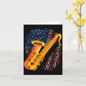 American Saxophone Player Saxophonist Jazz Band Me カード (黄色い花)