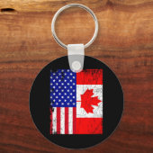 American Shirt Usaカナダ国旗7月4日 キーホルダー (正面)