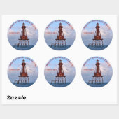 American Shoal Light house, Florida Round Stickers ラウンドシール (シート)