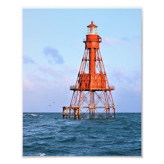 American Shoal Light house, Florida Satin写真 フォトプリント (正面)
