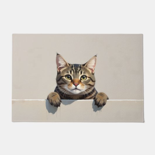 American Shorthair Cat Doormat Art ドアマット (正面)
