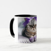 American Shorthair Cat with a Bow マグカップ (正面左)