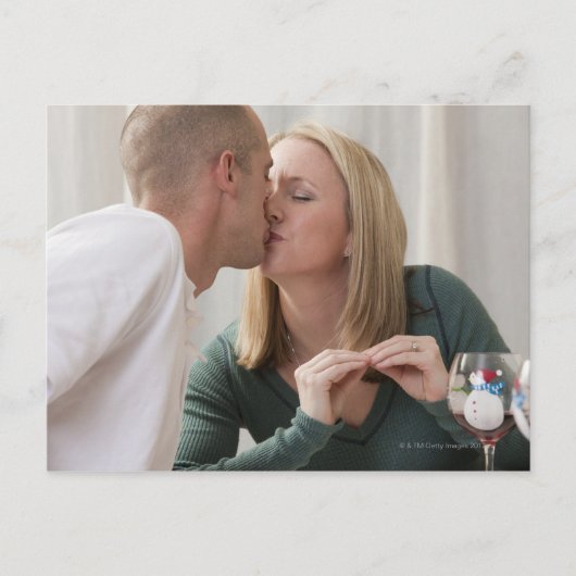 American Signで'キス'という言葉に署名した女性 ポストカード (正面)