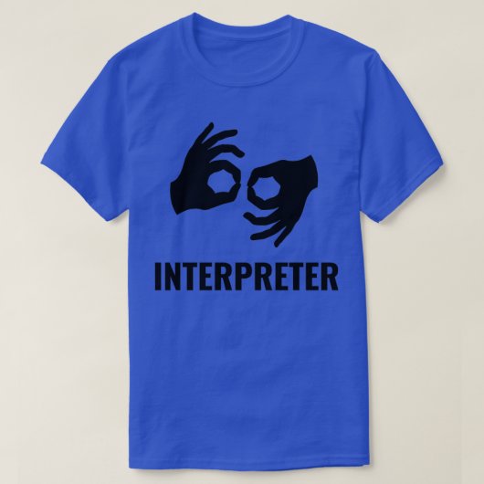 American Sign Laを利用したろう者のための通訳 Tシャツ (デザイン正面)