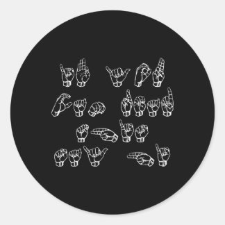 American Sign Languageもしこ読ここHi ラウンドシール
