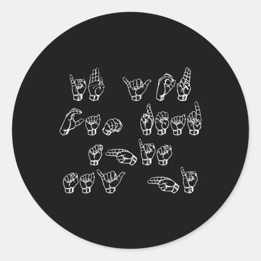 American Sign Languageもしこ読ここHi ラウンドシール (正面)