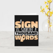 American Sign Language A Sign Is Worth A Thousand  カード (黄色い花)