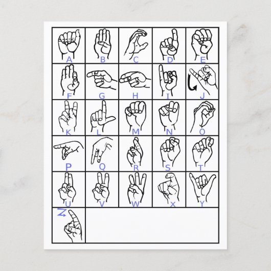 American Sign Language Alphabet, 学 Asl チラシ (裏面)