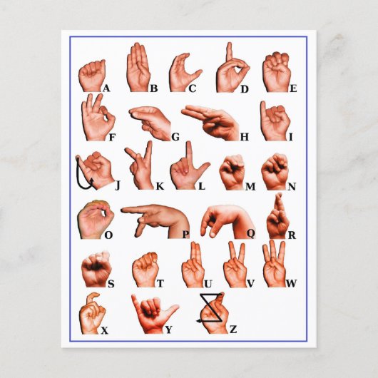 American Sign Language Alphabet, 学 Asl チラシ (正面)