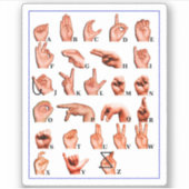 American Sign Language Alphabet Board, Learn Asl シール (正面)
