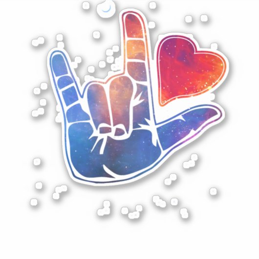 American Sign Language ASL I love you in sign lang シール (正面)
