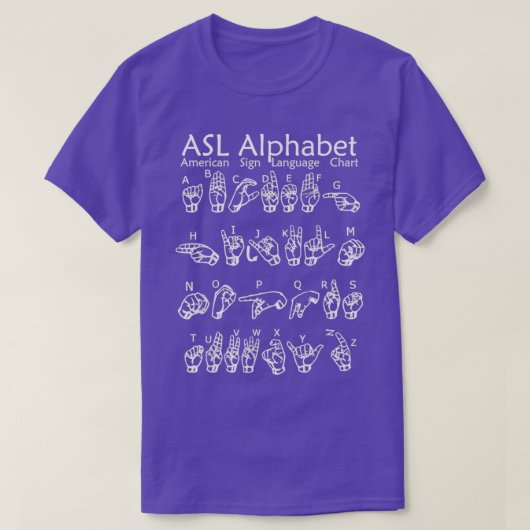 American Sign Language Communication Chart Tシャツ (デザイン正面)