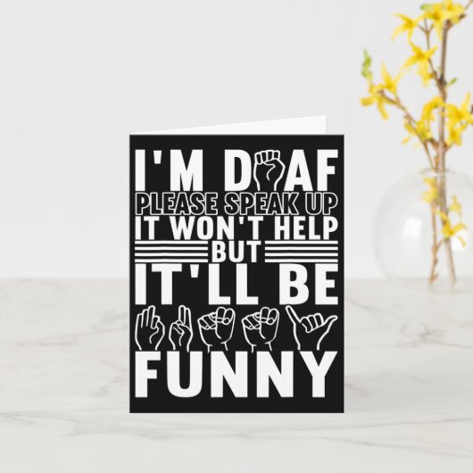 American Sign Language Deaf Awareness 13 カード (黄色い花)