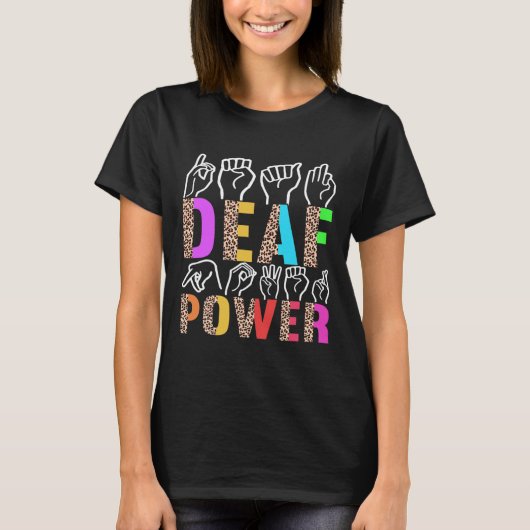 American Sign Language Deaf Awareness 3  Tシャツ (正面)