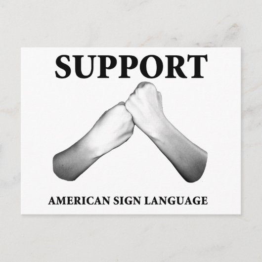 American Sign Language (front)をサポート ポストカード (正面)