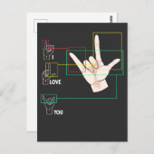 American Sign Language Hand Sign ASL I Love You ポストカード (正面/裏面)