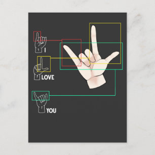 American Sign Language Hand Sign ASL I Love You ポストカード