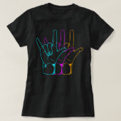 American Sign Language I Love You ASL Tシャツ (デザイン正面)