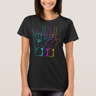 American Sign Language I Love You ASL Tシャツ