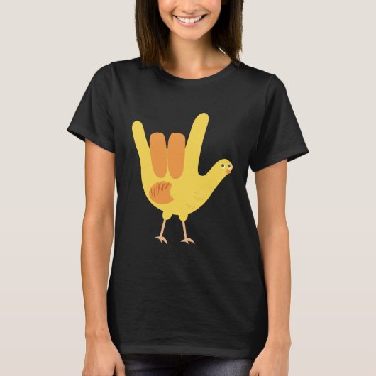American Sign Language I Love You Chick  Kids Tシャツ (正面)