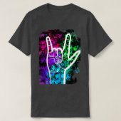American Sign Language I Love You Design Tシャツ (デザイン正面)