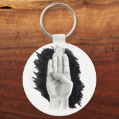 AMERICAN SIGN LANGUAGE LETTER "B" キーホルダー (正面)