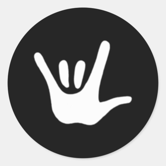 American Sign Language Love Asl Deaf Awareness ラウンドシール (正面)