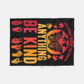 American Sign Language Puzzle Deaf Butterfly  フリースブランケット (正面(横))