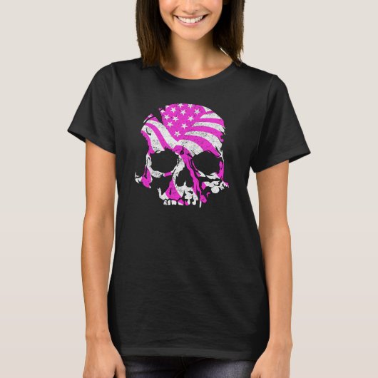 American Skull Pink  Tシャツ (正面)