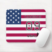 American Soccer Athlete Personalized Stars Stripes マウスパッド (マウス)