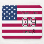 American Soccer Athlete Personalized Stars Stripes マウスパッド (正面)